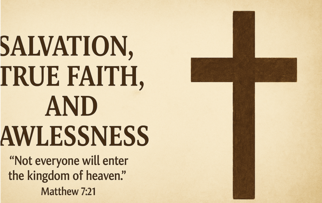 Religious message about salvation and faith.