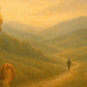 Elder watches a distant traveler.