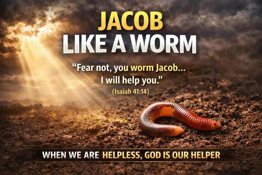 An illustration of a humble heart reflecting on why God called Jacob a worm in Isaiah 41:14.