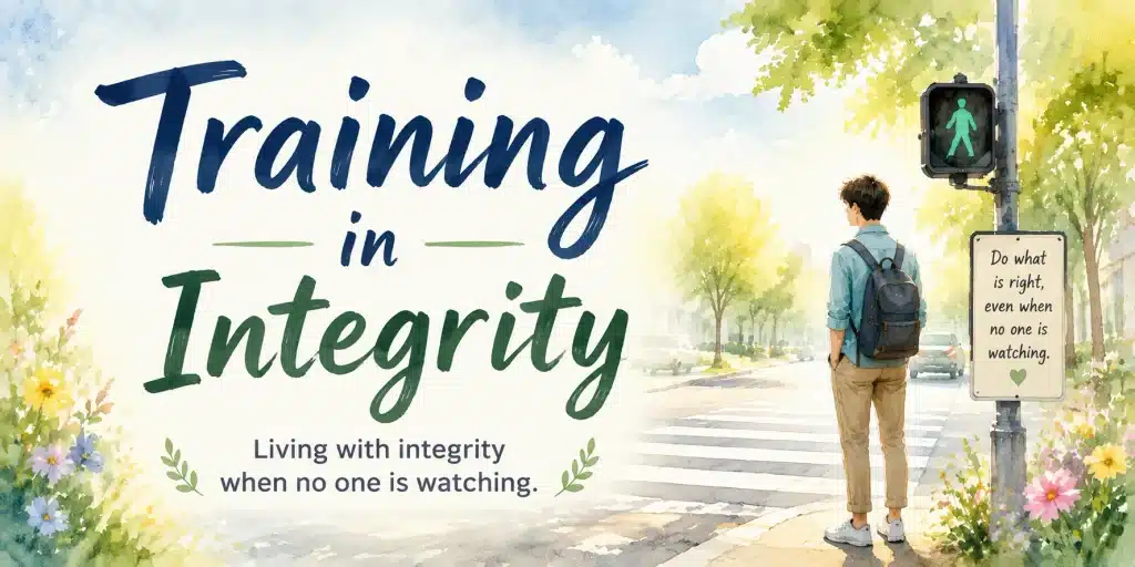 Training in Integrity - a disciple of Jesus choosing to do what is right even when no one is watching