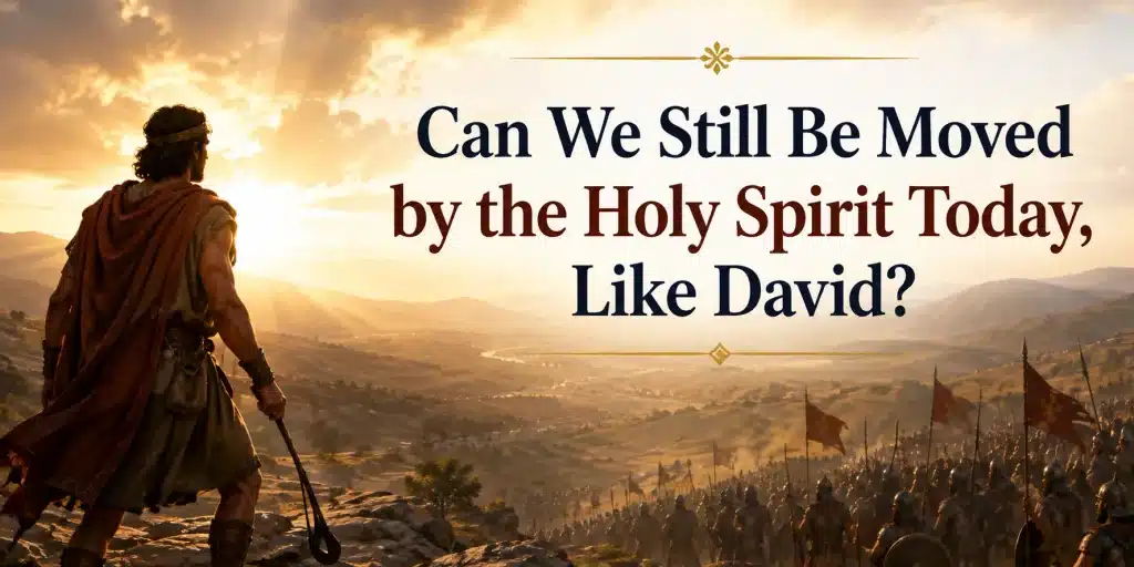 David seeking God's guidance before battle, illustrating how we can be moved by the Holy Spirit today