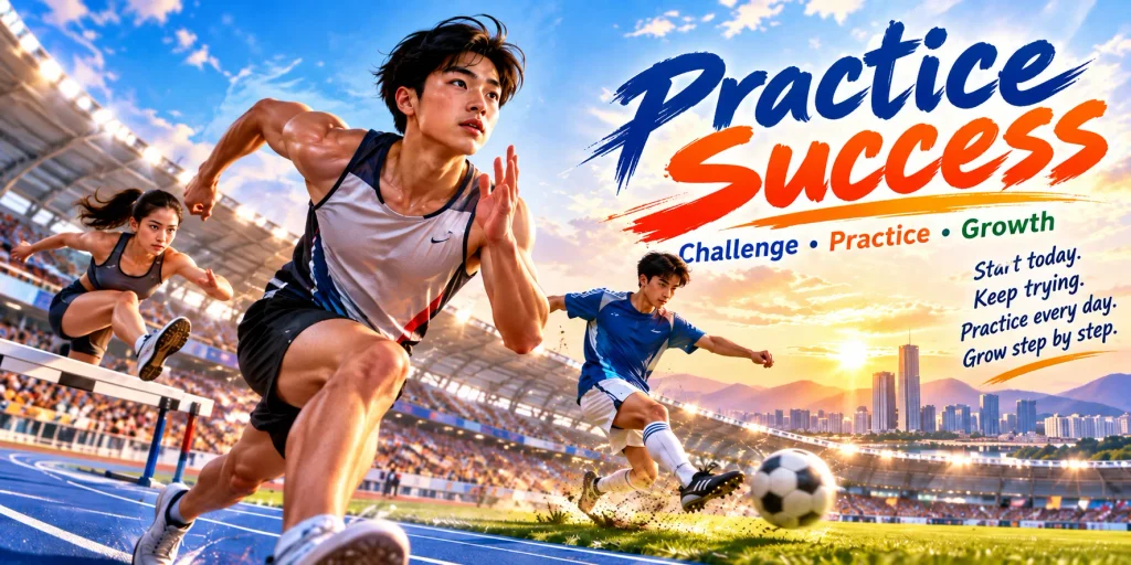 Teenagers practicing sports and learning to build success through challenge, practice, and growth.