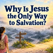 A path leading to the cross of Jesus, illustrating why Jesus is the only way to salvation